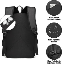 Laptop Backpack, 15.6 Inch Laptop Bag with USB Charging Port, Water Resistant Rucksack for Men Women Work Business College School Travel