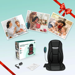Heated Back Massager - 8 Vibration Nodes for Deep Tissue Relief, Perfect for Home & Office Use, Ideal Gift for Men & Women