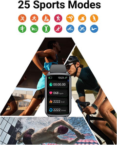 Health Fitness Tracker with 24/7 Heart Rate, Blood Oxygen, Blood Pressure, Sleep Tracker, Step Counter, 5ATM Waterproof Activity Trackers and Smart Watches for Women Men Kids (S & L Bands Included)