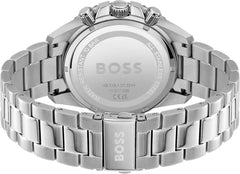 BOSS Men'S 45Mm Chronograph Quartz Watch Admiral Collection with Stainless Steel, Silicone or Ocean Plastic Textile Strap, Date Fuction and 3 Sub-Dials