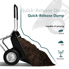 2-Wheeled Wheelbarrow with Pneumatic Tires and Handle