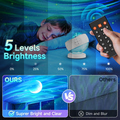 Galaxy Projector - Stunning Star & Moon Light Show with 16 Colors, Bluetooth & Remote Control, Perfect Christmas Gift for Kids & Adults