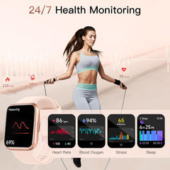 Stylish Smart Watch for Women - Make/Answer Calls, Alexa Built-In, 1.8" HD Fitness Tracker with Heart Rate, SpO2, Sleep Monitor, 120 Sports Modes, 3ATM Waterproof, Compatible with iPhone & Android