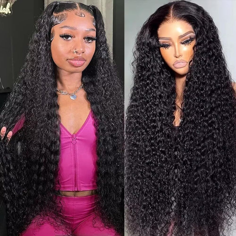 13X6 Deep Wave Human Hair Wig Pre Plucked Brazilian Virgin 200% Density Deep Lace Front Wigs Wet and Wavy with Baby Hair for Women 20 Inch