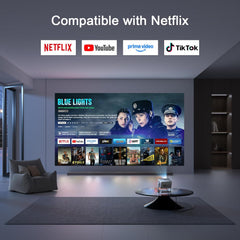 【Officially-Licensed APP & Auto Focus & Keystone】Mini Smart 4K Projector,  1000 ANSI Full HD 1080P Wifi 6 Bluetooth Portable Projector, Movie Projectors for Bedroom/Outdoor/Phone