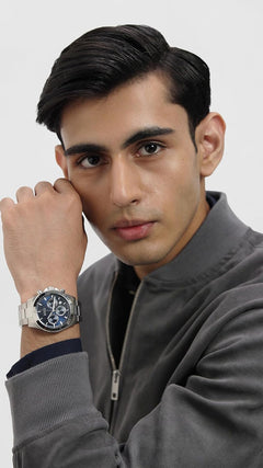 BOSS Men'S 43 Mm Chronograph Quartz Watch Hero Collection with Stainless Steel Bracelet Link or Mesh, Date Function, 3 Sub-Dials, 5ATM Water Resistant