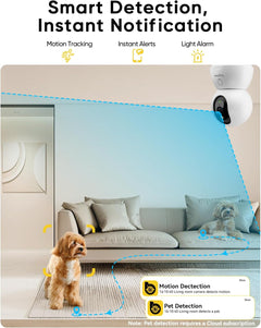 2K Surveillance Cameras for Home Security, 2-Pack Indoor Camera with Night Vision, Pet Camera Indoor with App, Motion Detection, 2-Way Audio, Cloud/Sd Card Storage, Compatible with Alexa