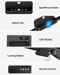 Folding Treadmill with Incline,Walking Pad 2.5HP under Desk Treadmills for Home,1-8Km/H Speed Range,Led Display & Remote Control,No Assembly