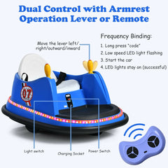 Kids Ride-On Bumper Car with Colorful Flashing Lights and Music