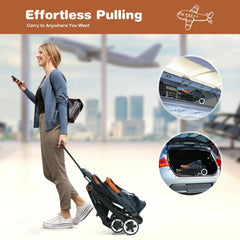 Folding Pushchair with Adjustable Backrest and Footrest