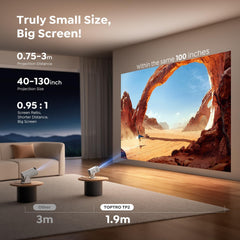 【Built-In Android 14 | Short Throw】 Mini Portable Projector 1080P 4K Supported, Smart Projector with 270° Rotation Stand, Auto Keystone, Wifi 6 Bluetooth 5.4, Home Cinema Projectors for Bedroom