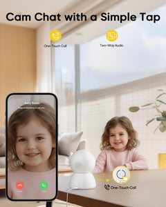 2K Surveillance Cameras for Home Security, 2-Pack Indoor Camera with Night Vision, Pet Camera Indoor with App, Motion Detection, 2-Way Audio, Cloud/Sd Card Storage, Compatible with Alexa
