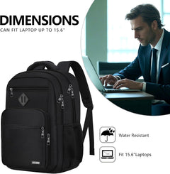 Black Backpack for Men, School Backpack for Boy Teens | 15.6 Inch Laptop Back Pack with Reinforced Straps