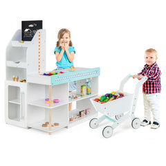 Kids Supermarket Shopping Set with Shopping Cart and Cash Register