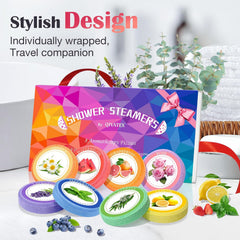Aromatherapy Shower Steamers Gift Set for Women - Perfect Birthday & Christmas Stocking Fillers - 8 Scents for Spa & Stress Relief - Ideal for Mum, Nanny, Girls & Teens