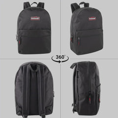Classic Vintage Backpack for Adults and Kids with Adjustable Padded Shoulder Straps | School Bookbags for Girls, Boys (Black)