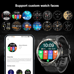 Military Smart Watch for Men Answer/Make Call,1.45" HD Fitness Watch with Flashlight,Compass,Heart Rate Spo2 Sleep, Smartwatch for Ios Android,120+ Sports,960Mah Battery,Ip68 Waterproof Step Counter