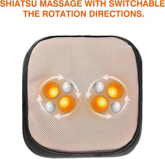 2-in-1 Shiatsu Foot & Back Massager with Heat - Ultimate Kneading Comfort for Feet & Back, Perfect Gift for Men & Women