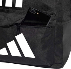 Adidas Unisex Classic Three Stripes Back to School Backpack, Black/White, One Size
