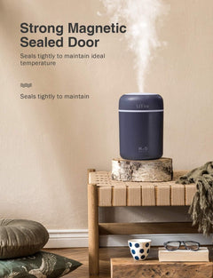 Humidifier Portable Mini Humidifiers for Bedroom, Personal Desktop Air Humidifier with Colorful Cycling Light, 2 Mist Modes and Auto Shut-Off, Super Quite for Office Home Car(Navy Black)