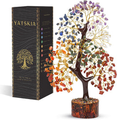 7 Chakra Tree of Life - Stunning Crystal & Gemstone Decor, Perfect Birthday Gift for Women, Elegant Living Room Accessory
