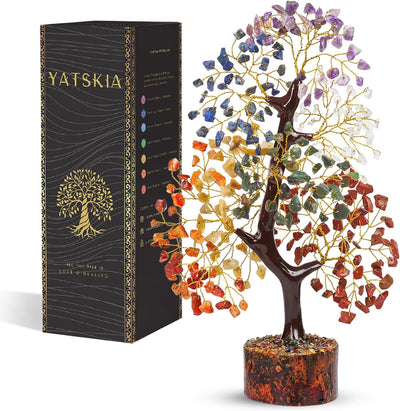 7 Chakra Tree of Life - Stunning Crystal & Gemstone Decor, Perfect Birthday Gift for Women, Elegant Living Room Accessory