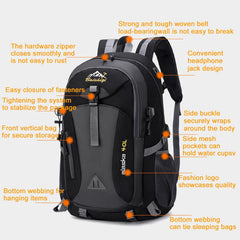 40L Large Capacity Multifunction Backpack, Men Women Hiking Backpack,School/Trekking/Hiking/Camping/Travel/Fishing/Climbing/Mountaineering/Alpinism or Daily Use