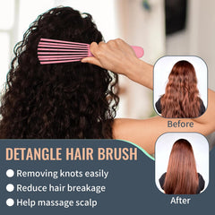 Hair Brush with 200Ml Hair Spray Bottle, Detangle Hair Brush for Black Natural Hair, Afro American Type 3A-4C, 3 Pcs Slick Brush Set (Pink)