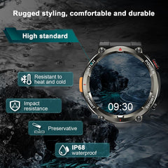 Military Smart Watch for Men Answer/Make Call,1.45" HD Fitness Watch with Flashlight,Compass,Heart Rate Spo2 Sleep, Smartwatch for Ios Android,120+ Sports,960Mah Battery,Ip68 Waterproof Step Counter