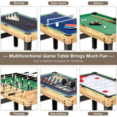 10-In-1 Multi Stackable Combo Game Table for Game Room Arcade Bar Party