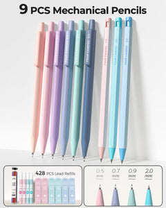 56 PCS Aesthetic School Supplies with Pencil Case (Grey) | 6 Multicolor Pens, 12 Pastel Highlighters, 5 Black Gel Pens, 9 Mechanical Pencils, Student Stationery Set College Essentials