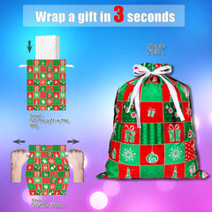 38PCS Christmas Drawstring Gift Bags - 7 Festive Designs for Perfectly Wrapped Presents and Holiday Parties!