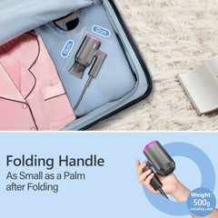 Hair Dryer Travel Hairdryers for Women Men- Powerful Foldable Ironic Hair Dryers for Curly Hair and Straight Hair，Small Blow Dryer for Women Men, Fast Drying