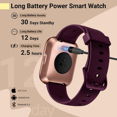 Stylish Smart Watch for Women - 1.85" HD Display, Alexa Built-In, Heart Rate & Sleep Monitor, 120 Sports Modes, Waterproof, with 2 Straps - Compatible with iPhone & Android