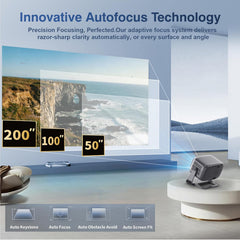 720P HD 4K Support Projector,Wifi 6 & BT 5.0 Smart Projector with 10000 Lumens,Android 12,Auto Focus & Keystone Zoom,Built-In Speaker,Compatible with Smartphone/Laptop/Pc & Home Theater & Outdoor