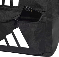 Adidas Unisex Classic Three Stripes Back to School Backpack, Black/White, One Size