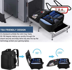Cabin Bags 45×36×20 for New Easyjet Underseat Hand Luggage Bag Carry on Travel Backpack Flight Bag Cabin Size for Airplanes Hand Luggage Rucksack Fit 15.6 Inch Laptop,Black