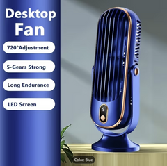 Conditioner And Cooler - Dual Motor 5-Speed 720 Degree Surround Cooling Blower | Ultra Quiet USB Desktop Fan for Home Office Bedroom Travel Camping RV Outdoor