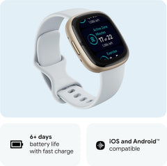 Google  Sense 2 Smartwatch - Advanced Health & Fitness Tracker with Built-In GPS, 6-Day Battery Life, Compatible with iOS & Android