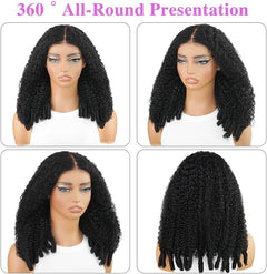 7X6 Burmese Curly Glueless Wigs Human Hair Pre Plucked Pre Cut 220% Density Wear and Go Drawstring Wig for Women 7X6 HD Curly Lace Front Wigs Human Hair Natural Black 18Inch