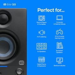 Eris 3.5 Gen 2 Powered Studio Monitor Speakers - High-Quality 3.5" 2-Way Pair for Gaming, Multimedia & Music Production - 50W Power