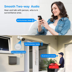 【5MP+3TB Hard Drive】 Wireless Security Camera System with 12"Monitor Wireless CCTV System 10CH Nvr,4X5Megapixel Outdoor Wifi IP Camera with 2-Way Audio Night Vision Remote View Instant Alert