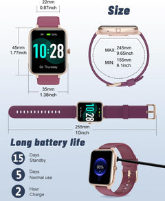 Smart Watch Answer Make Call,Smart Watches for Women Men with Heart Rate/Spo2/Sleep Monitor,Step Calories Counter,Sports Fitness Tracker SMS Notification,Ip68 Waterproof for Ios Android Phone