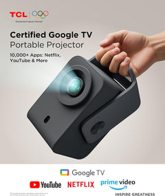 C1 Portable Projector for Home Cinema & Bedroom, Native 1080P 4K Supported Mini Projector, Licensed Google TV & Netflix, Wifi, Bluetooth, Auto Focus Smart Projector