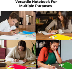 12 Pack Spiral Notebooks, 1 Subject Notebook, Wide Ruled, Assorted | Bulk Wide Ruled Notebooks for School, 70 Sheets (140 Pages), 8 X 10-1/2", 3 Hole Punched, Single Subject Spiral Notebook Bulk