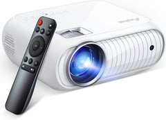 Home Theater Projector - 1080P Full HD, Upgraded 12000 Lux Mini Projector Compatible with iOS, Android, Tablets, PCs, TV Sticks, USB, DVDs, and Gaming Consoles