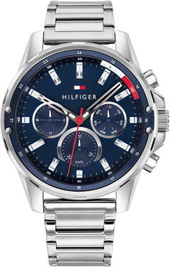 Analogue Multifunction Quartz Watch for Men with Stainless Steel Bracelet or Silicone Strap