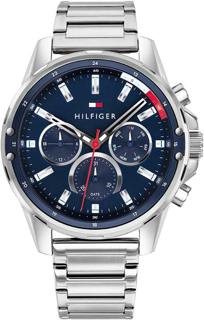 Analogue Multifunction Quartz Watch for Men with Stainless Steel Bracelet or Silicone Strap