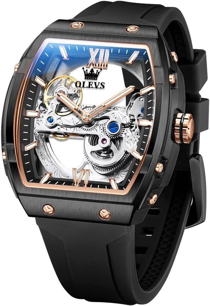 Watch for Men Automatic Mechanical Luxury Dress Tourbillon Stainless Steel Waterproof Wrist Watches Date