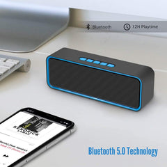 Ultimate Portable Bluetooth 5.0 Speaker - 3D Stereo HiFi Bass, 12-Hour Playtime, 1500mAh Battery (Blue)